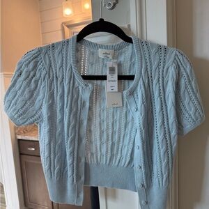 Wilfred Soft Blue Cable Knit Cardigan